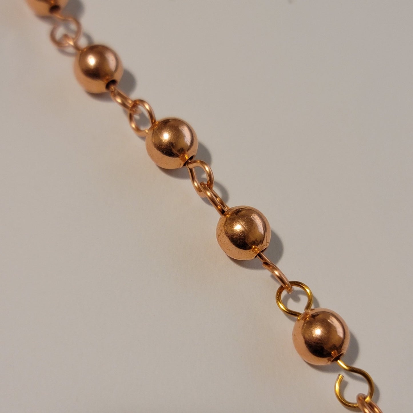 Handmade Copper Bead Chain Bracelet