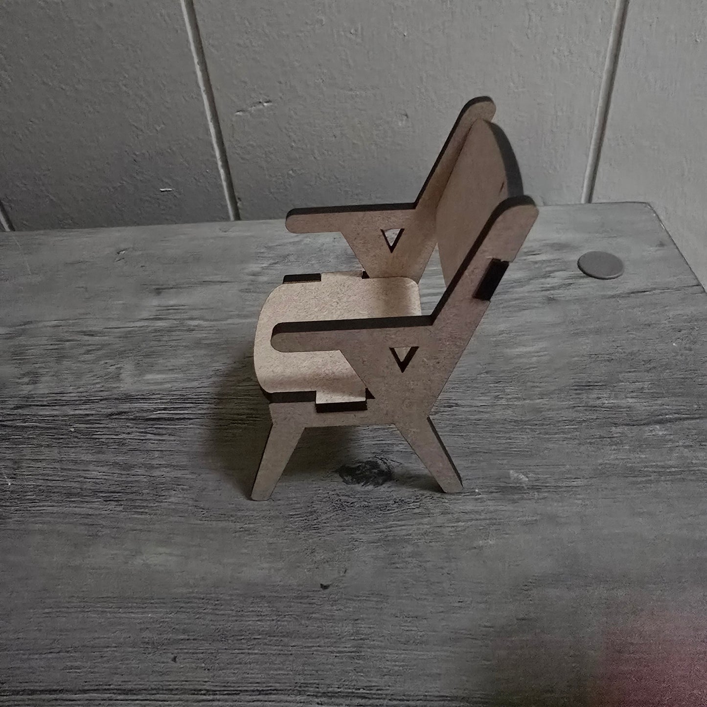 1:12 Scale Modern Miniature Armchair – Unfinished Dollhouse Furniture