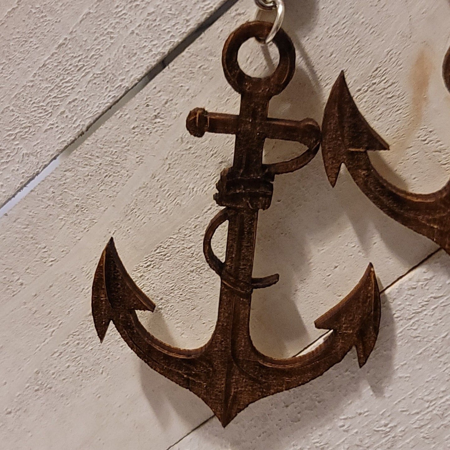 Large Laser Cut Anchor Earrings