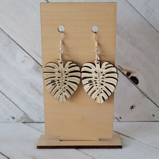 Handmade Monstera Leaf Dangle Earrings – Lightweight Botanical Jewelry