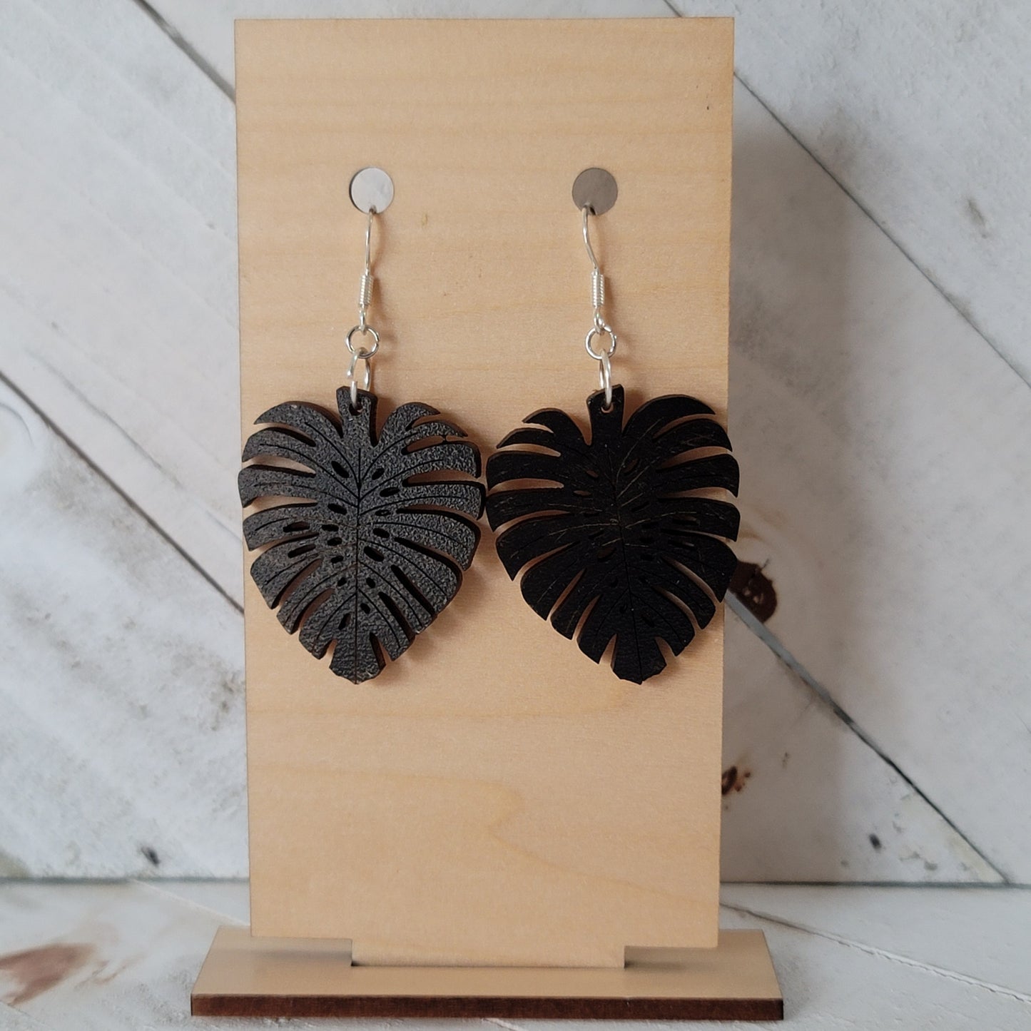 Handmade Monstera Leaf Dangle Earrings – Lightweight Botanical Jewelry