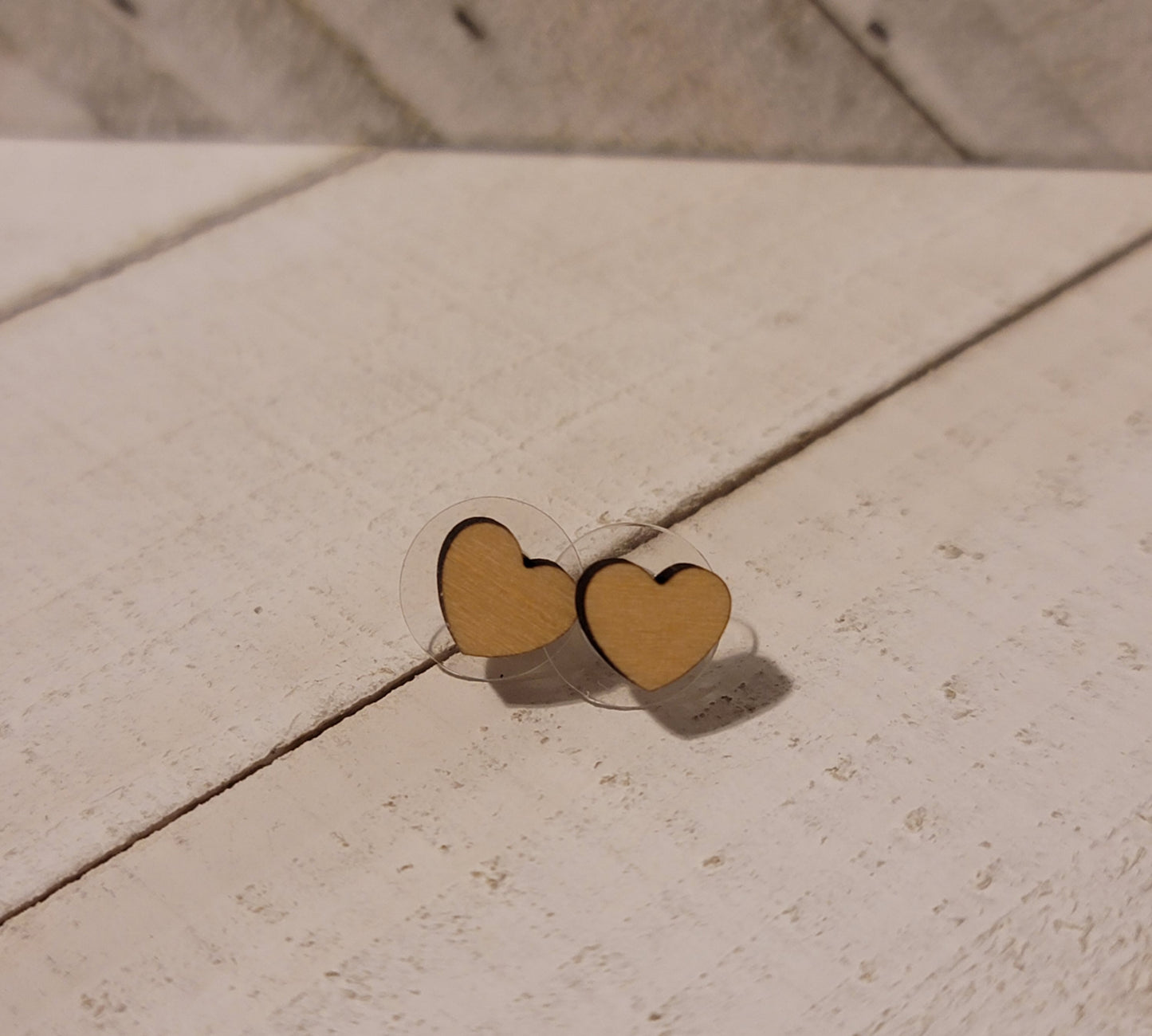 Sweetheart Wood Stud Earrings – Everyday Lightweight
