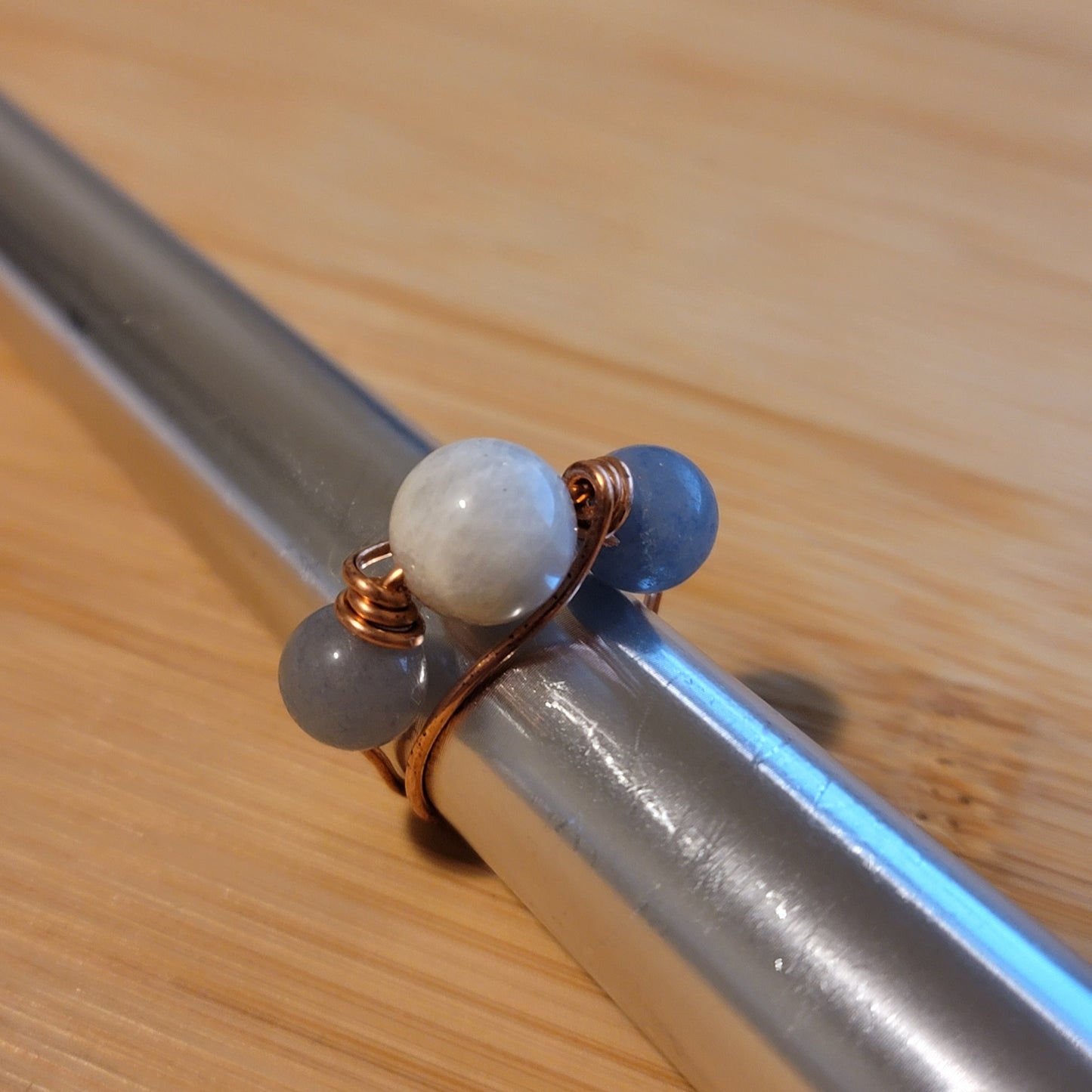 Handmade Copper Wire Wrapped Gemstone Rings – Multiple Sizes Available