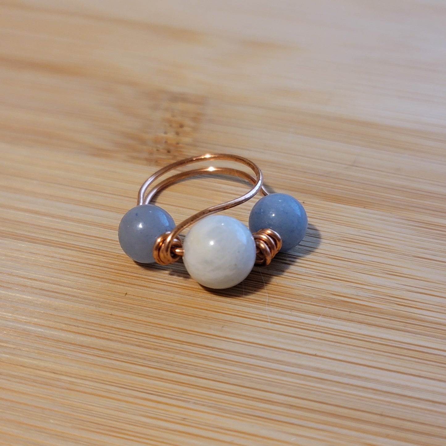 Handmade Copper Wire Wrapped Gemstone Rings – Multiple Sizes Available