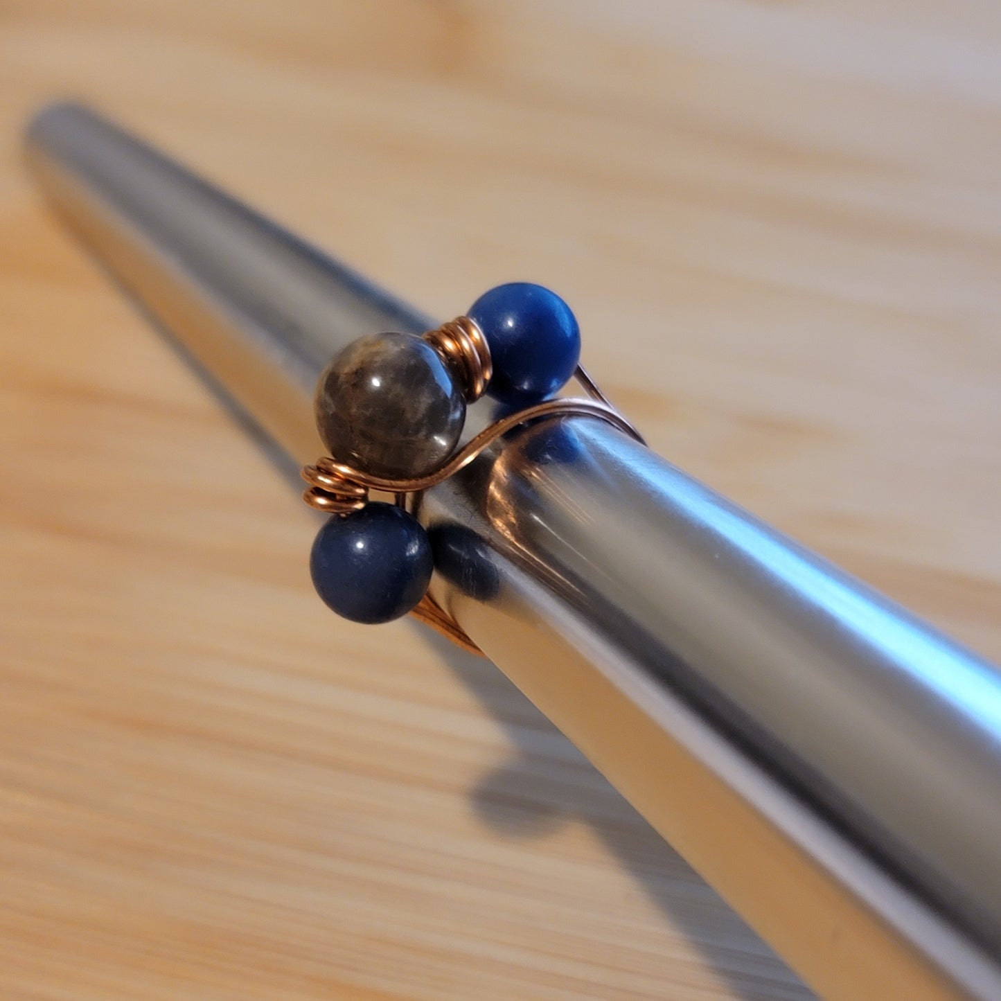 Handmade Copper Wire Wrapped Gemstone Rings – Multiple Sizes Available