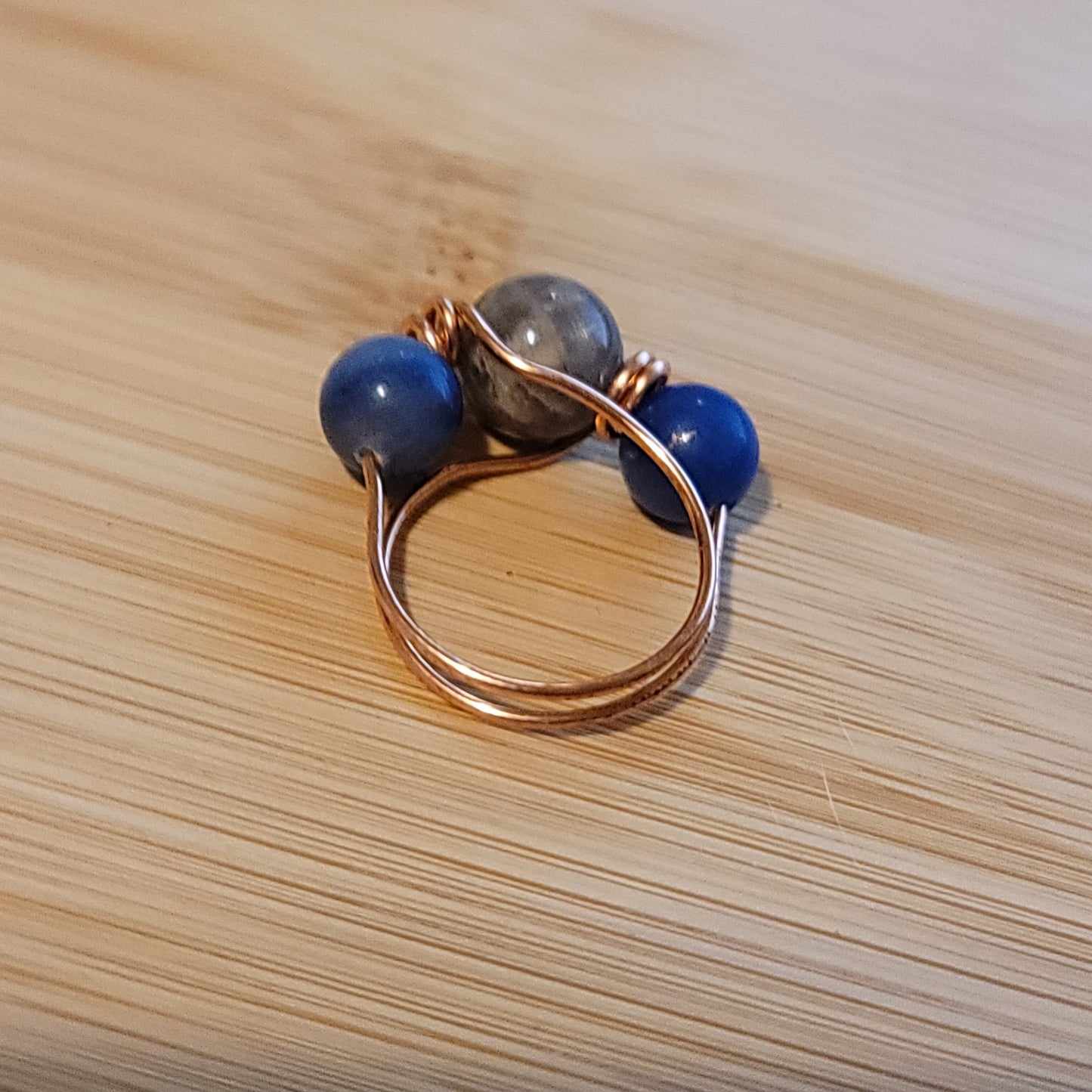 Handmade Copper Wire Wrapped Gemstone Rings – Multiple Sizes Available