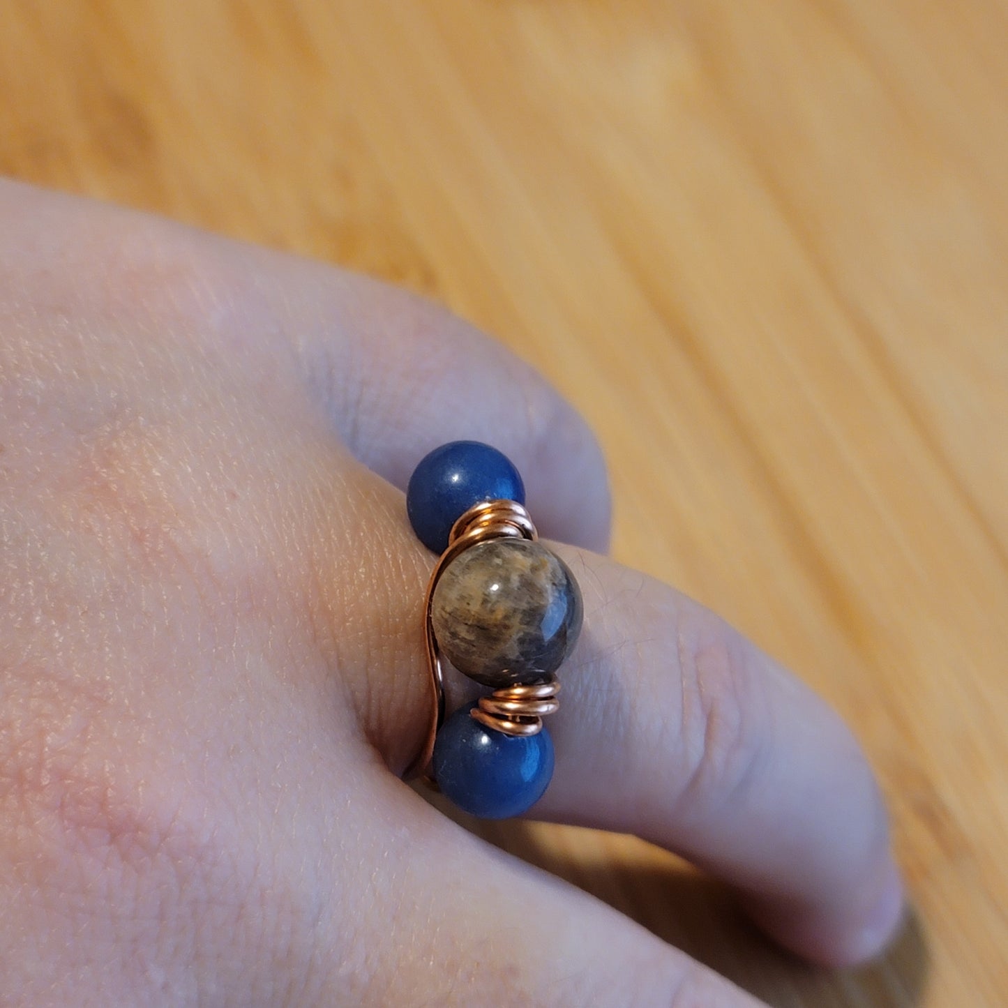 Handmade Copper Wire Wrapped Gemstone Rings – Multiple Sizes Available