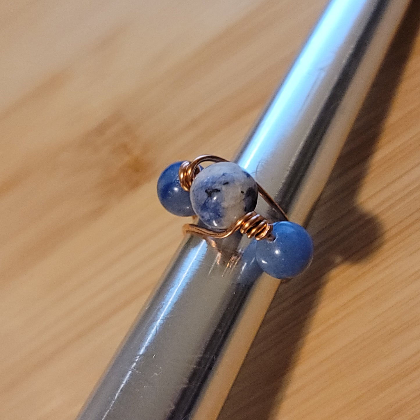 Handmade Copper Wire Wrapped Gemstone Rings – Multiple Sizes Available