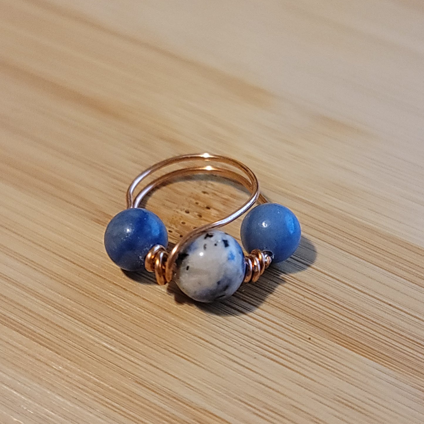 Handmade Copper Wire Wrapped Gemstone Rings – Multiple Sizes Available