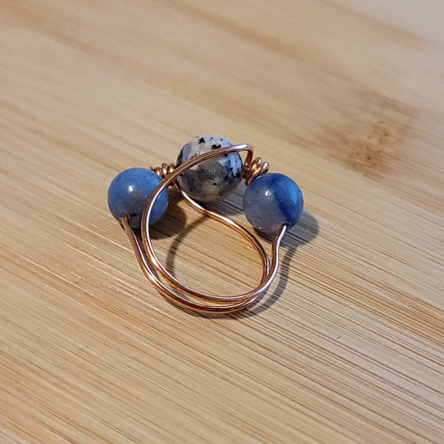 Handmade Copper Wire Wrapped Gemstone Rings – Multiple Sizes Available