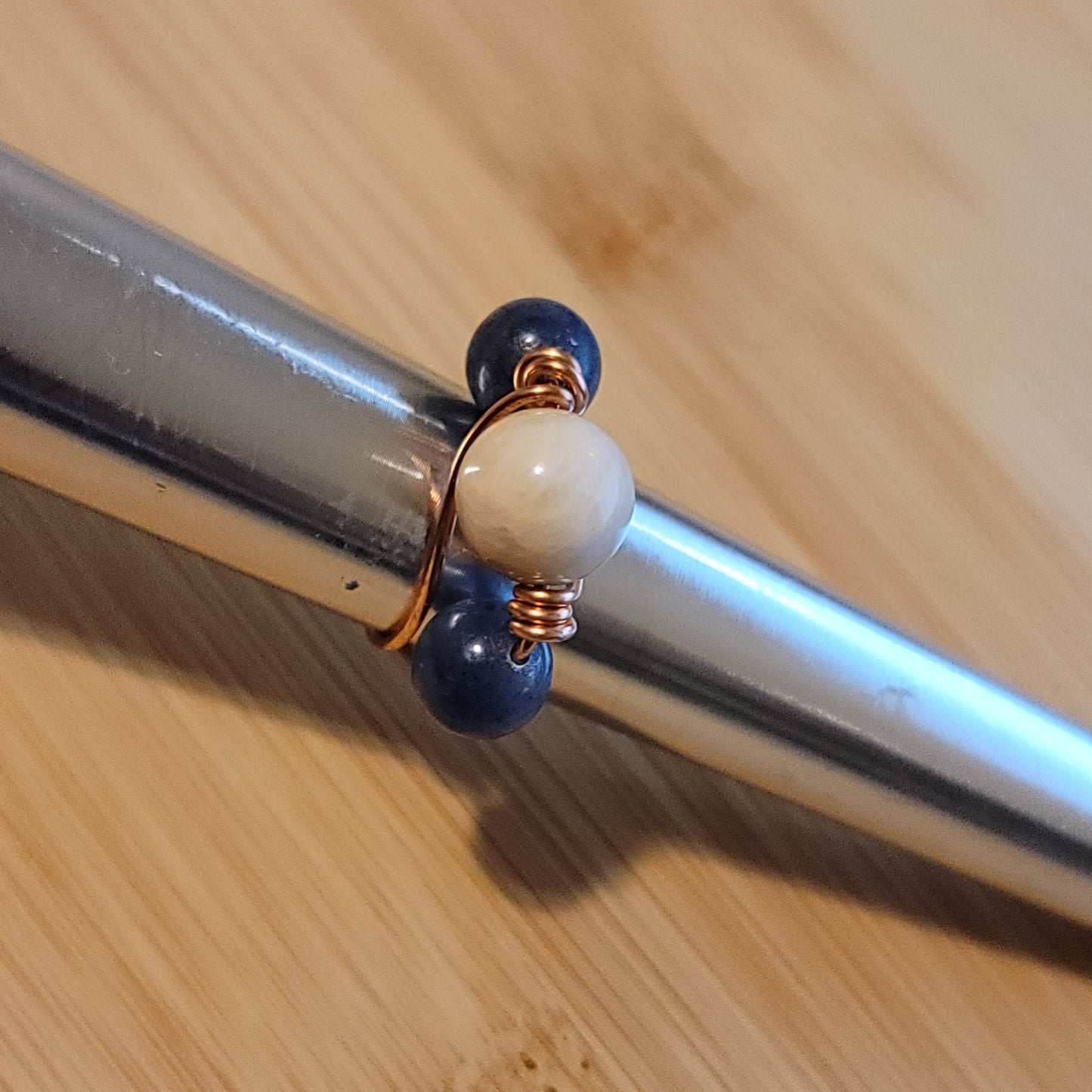 Handmade Copper Wire Wrapped Gemstone Rings – Multiple Sizes Available