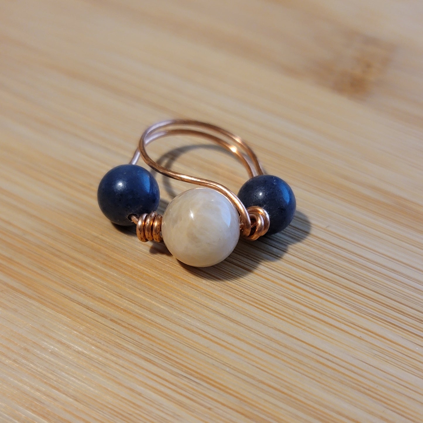 Handmade Copper Wire Wrapped Gemstone Rings – Multiple Sizes Available