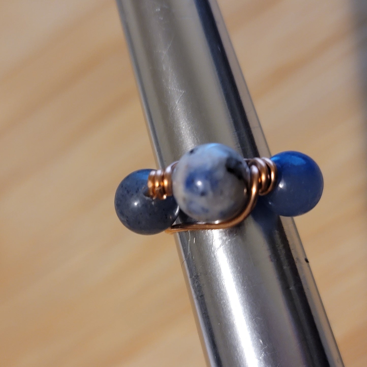 Handmade Copper Wire Wrapped Gemstone Rings – Multiple Sizes Available