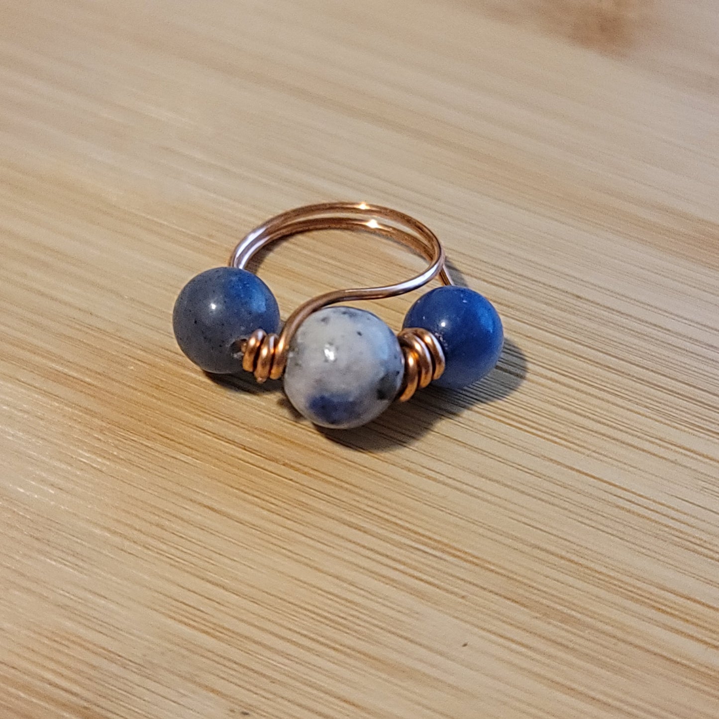 Handmade Copper Wire Wrapped Gemstone Rings – Multiple Sizes Available