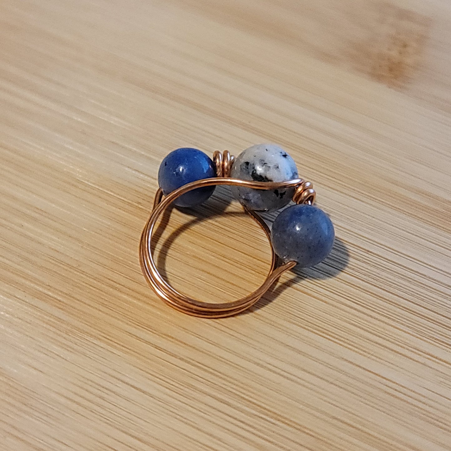 Handmade Copper Wire Wrapped Gemstone Rings – Multiple Sizes Available