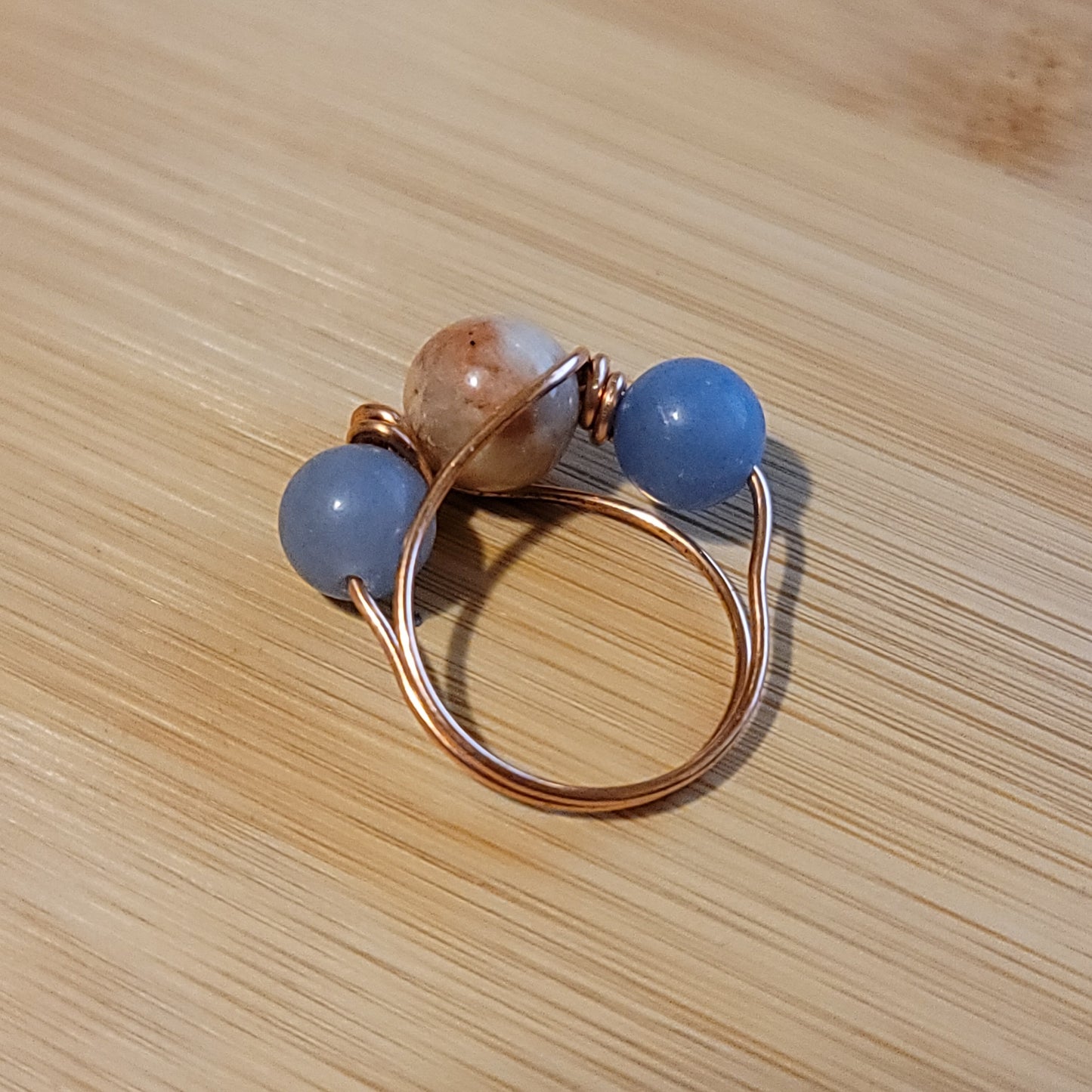Handmade Copper Wire Wrapped Gemstone Rings – Multiple Sizes Available