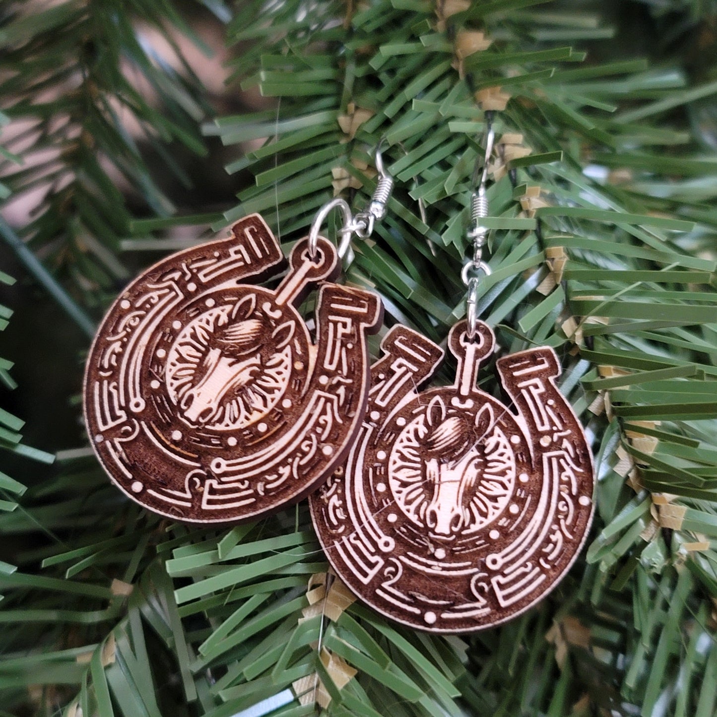 Horseshoe Earrings Western Cowgirl Dangle