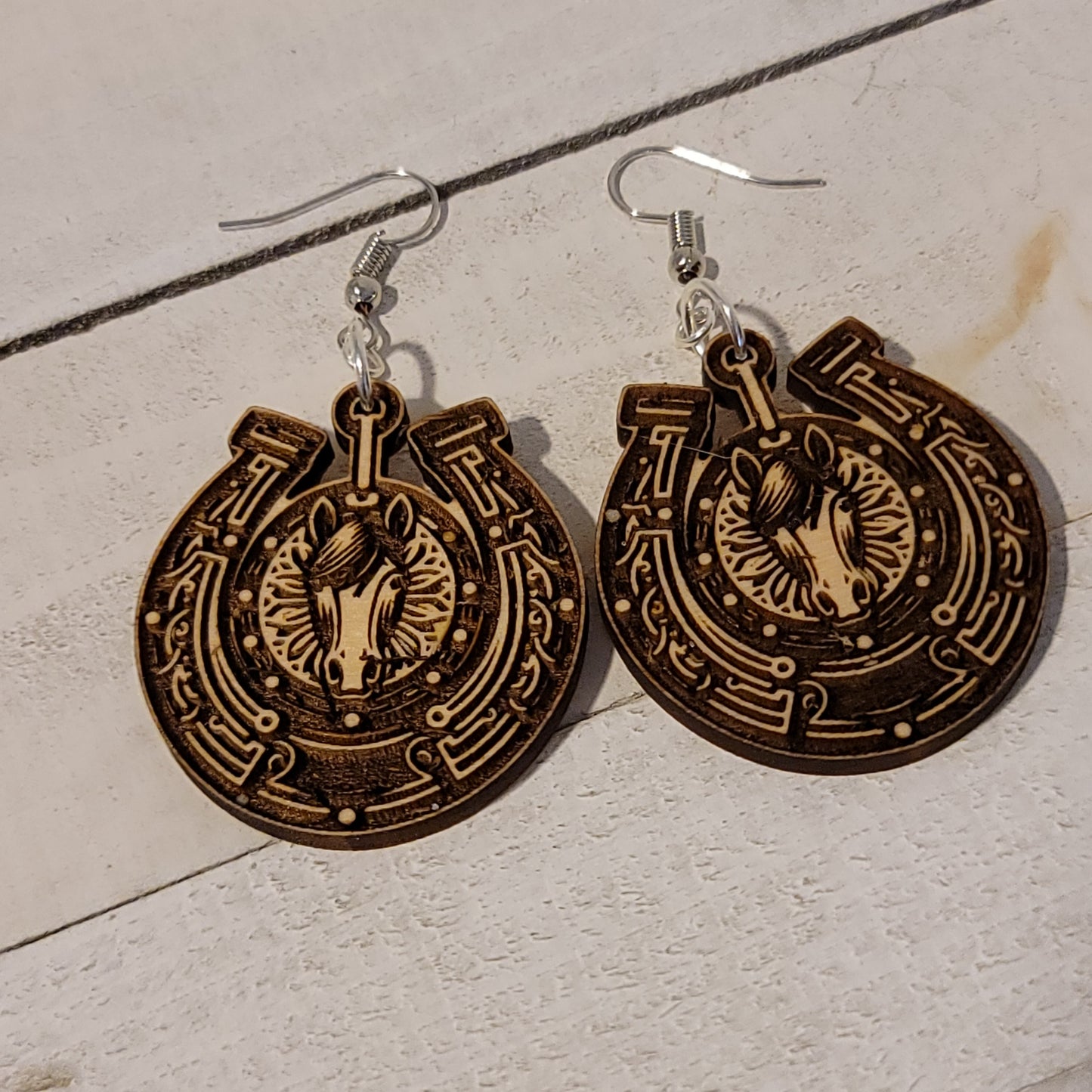 Horseshoe Earrings Western Cowgirl Dangle