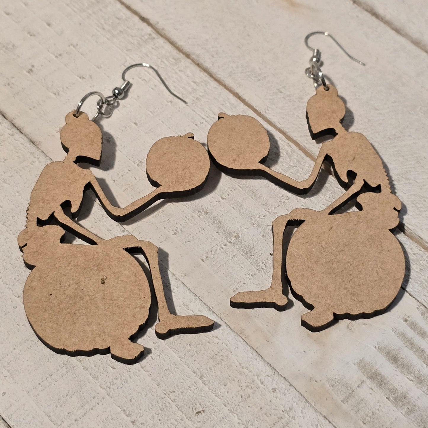 Handmade Laser Cut Skeleton Halloween Earrings – Spooky Pumpkin Jack-O’-Lantern Design