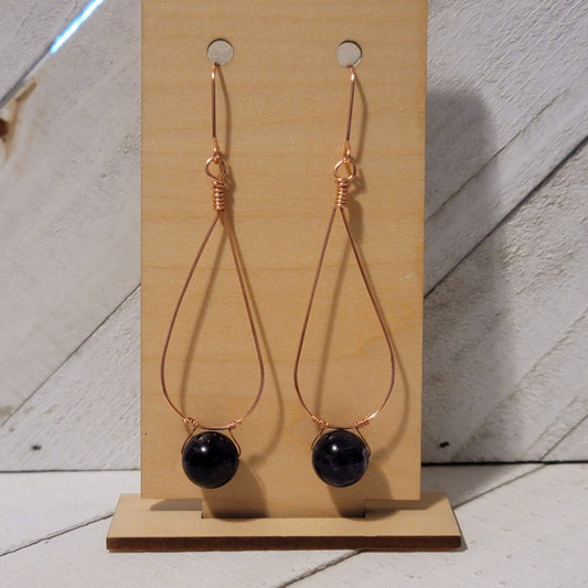 Handmade Tear Drop Amethyst Dangle Earrings