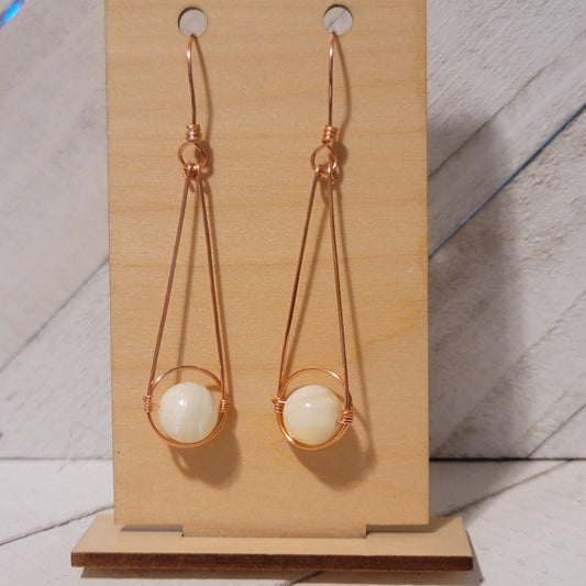 Handmade Mother Of Pearl Tear Drop Earrings