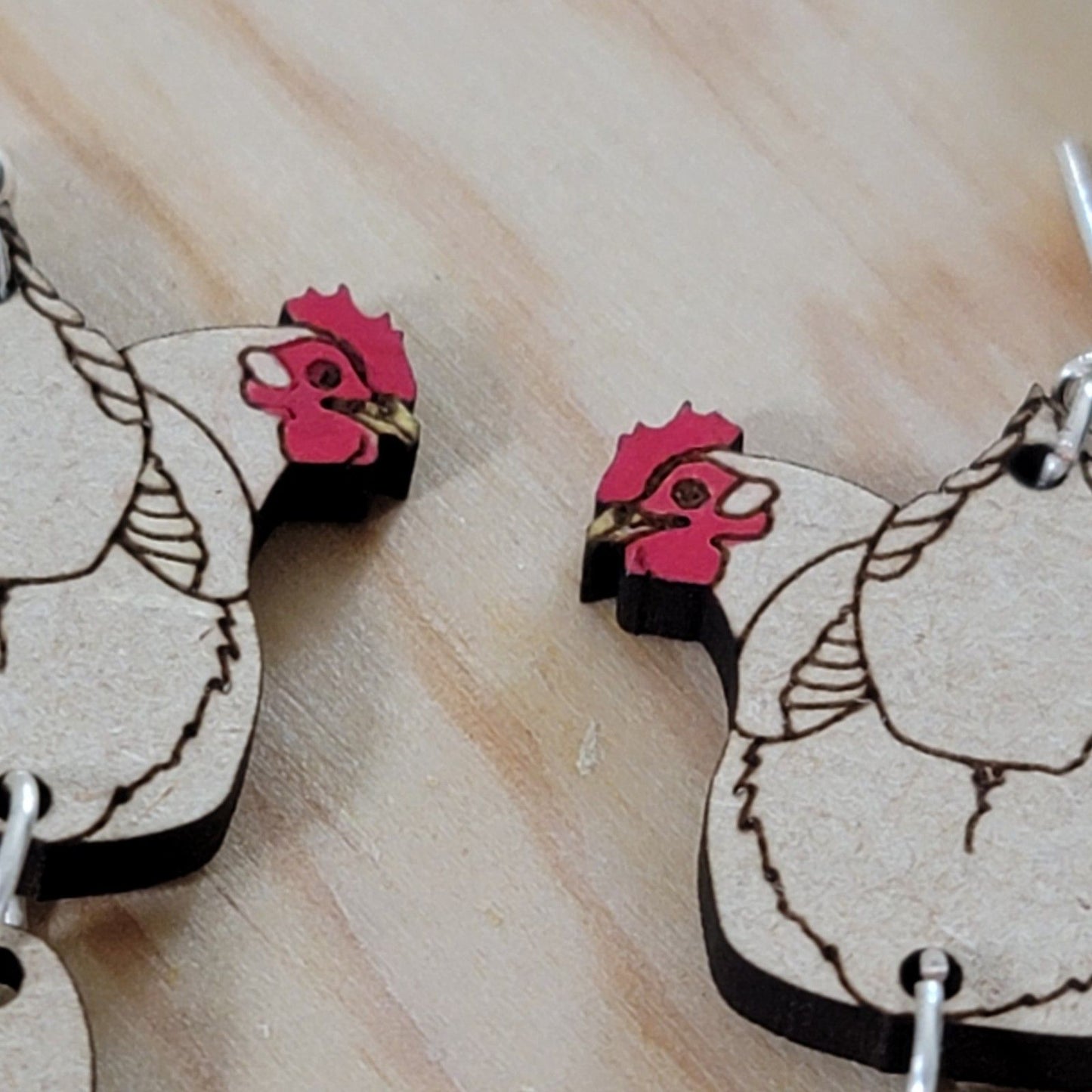 Handmade Chicken Butt Hen & Egg Dangle Earrings – Farmhouse Humor Gift