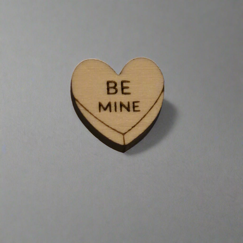 Handmade Wooden Heart Stud Earrings – Valentine’s “Hug Me” Candy Design