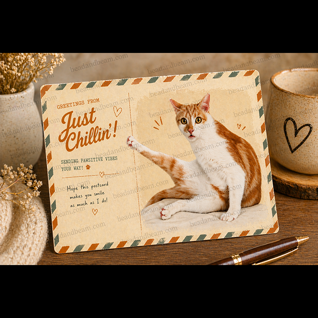 Funny Cat Postcard – Vintage “Just Chillin’” Cat Card