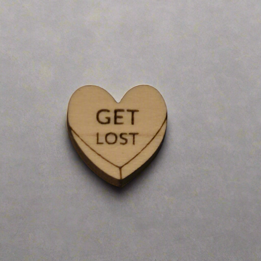 Handmade Wooden Heart Stud Earrings – Valentine’s “Hug Me” Candy Design