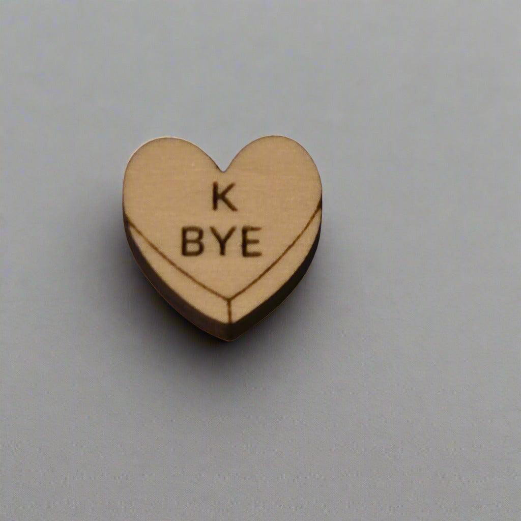 Handmade Wooden Heart Stud Earrings – Valentine’s “Hug Me” Candy Design