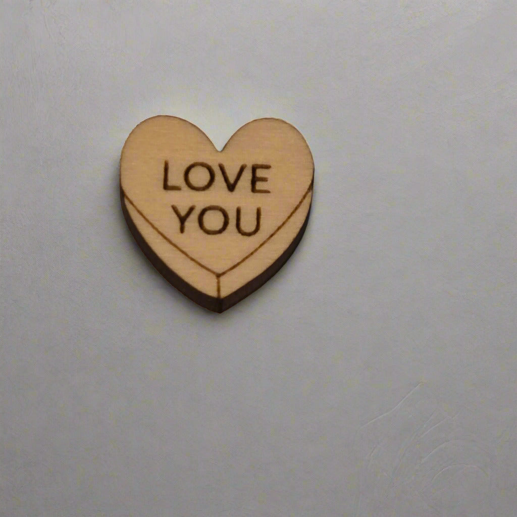 Handmade Wooden Heart Stud Earrings – Valentine’s “Hug Me” Candy Design