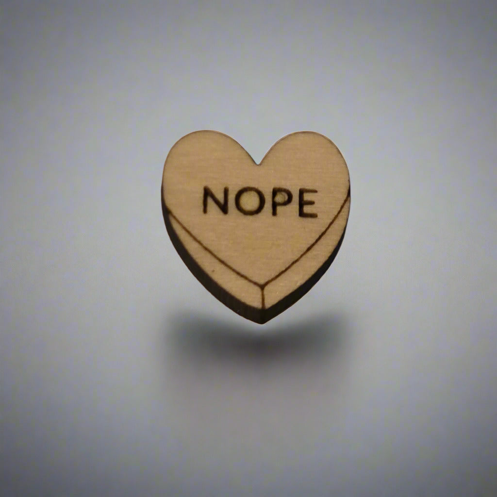 Handmade Wooden Heart Stud Earrings – Valentine’s “Hug Me” Candy Design