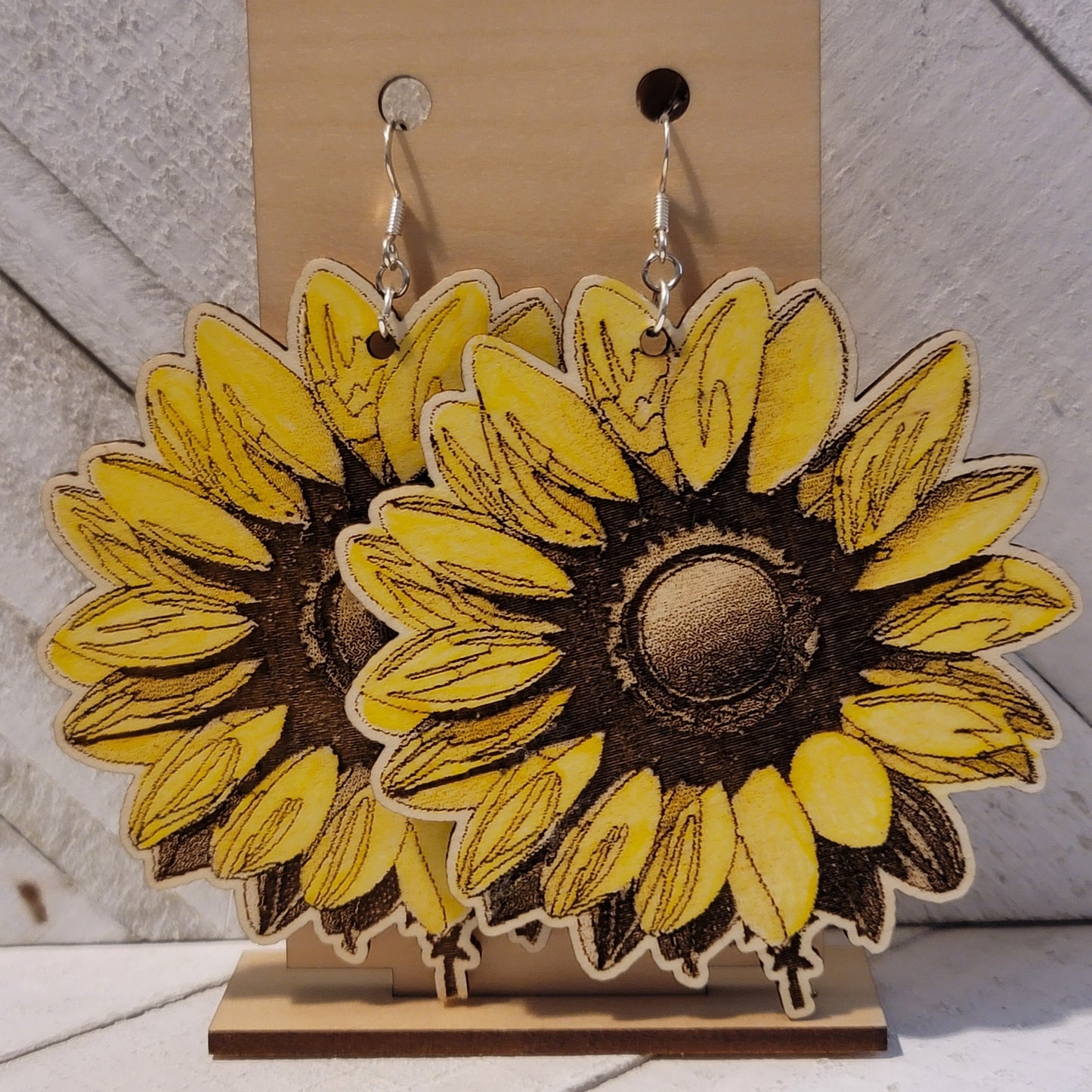 Large Oversized Sunflower Earrings