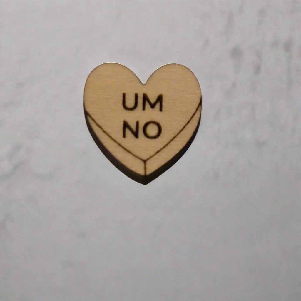 Handmade Wooden Heart Stud Earrings – Valentine’s “Hug Me” Candy Design