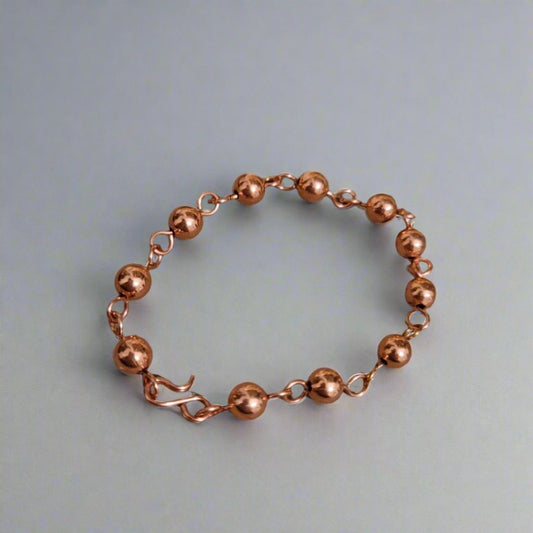 Handmade Copper Bead Chain Bracelet