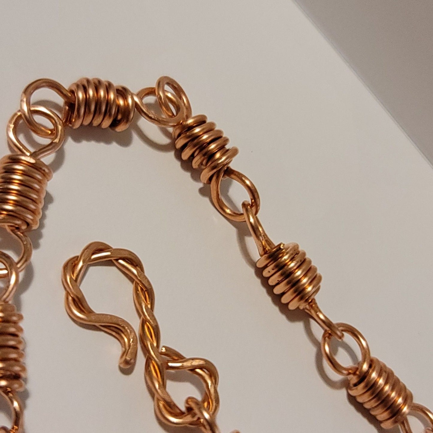 Handmade Copper Wire Wrapped Chain Bracelet – Unisex Rustic Jewelry