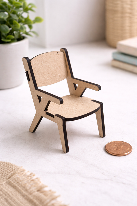 1:12 Scale Modern Miniature Armchair – Unfinished Dollhouse Furniture