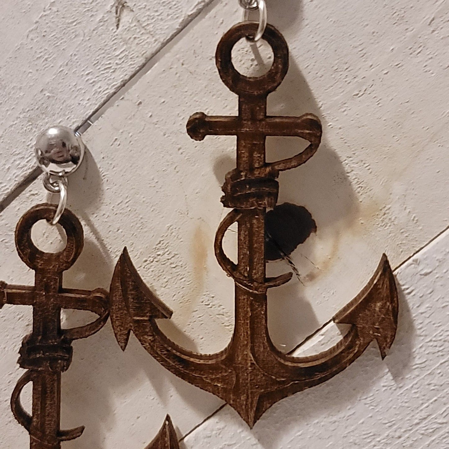 Large Laser Cut Anchor Earrings