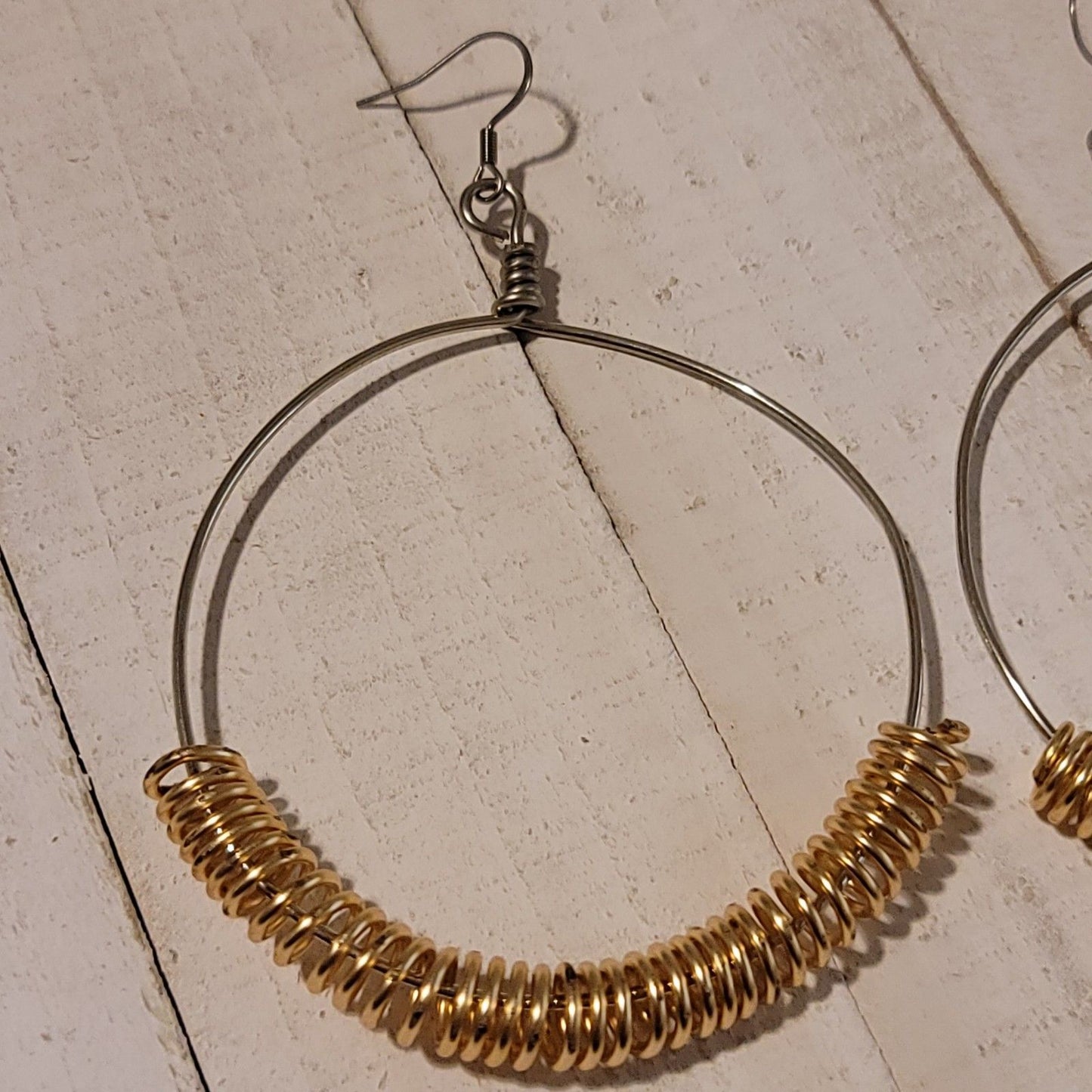 Handmade Gold Spring Hoop Earrings – Lightweight Wire Wrapped Hoops