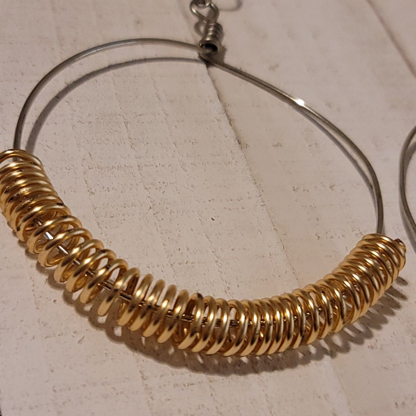 Handmade Gold Spring Hoop Earrings – Lightweight Wire Wrapped Hoops