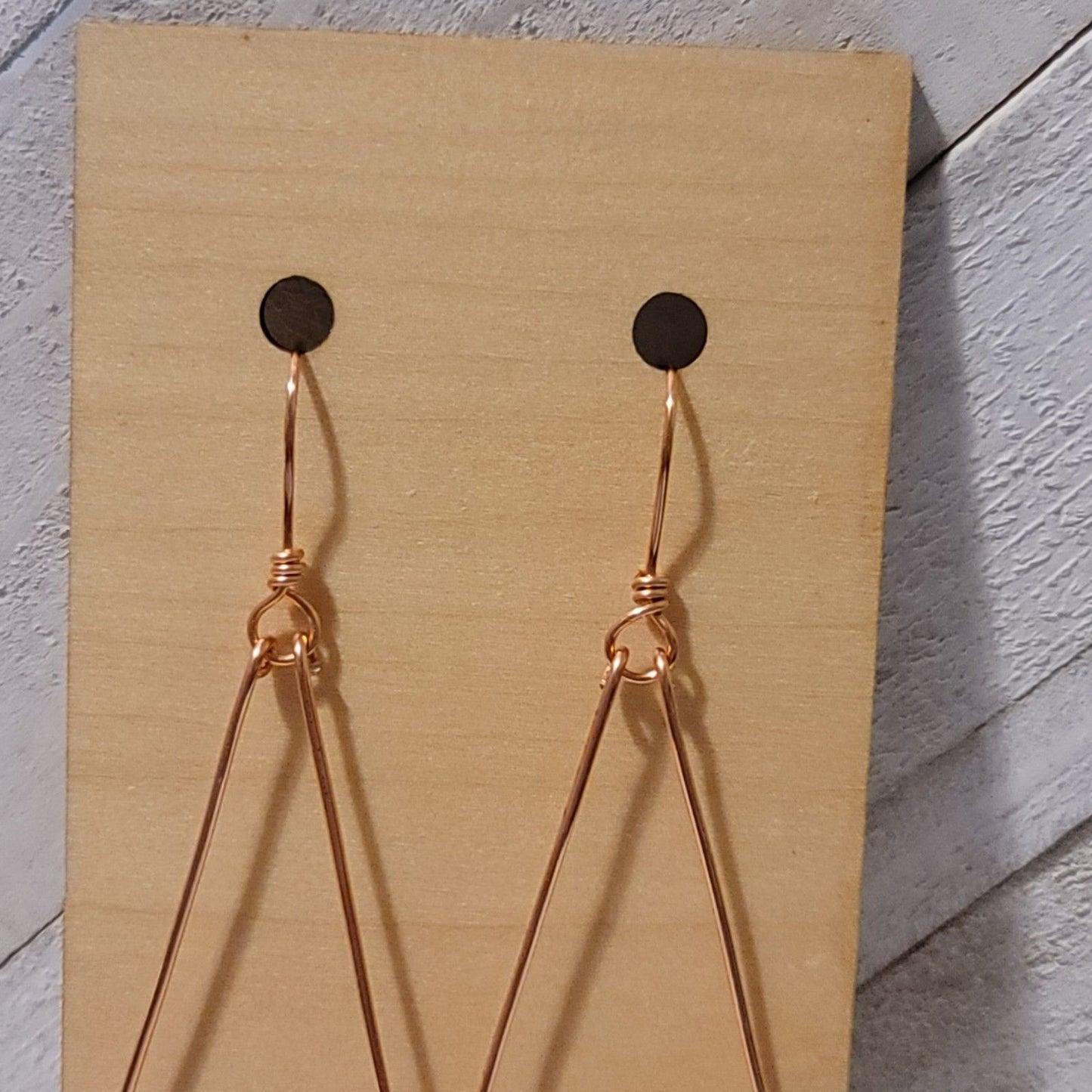 Handmade Copper Tear Drop Amazonite Earrings Natural Gemstone Dangle Jewelry