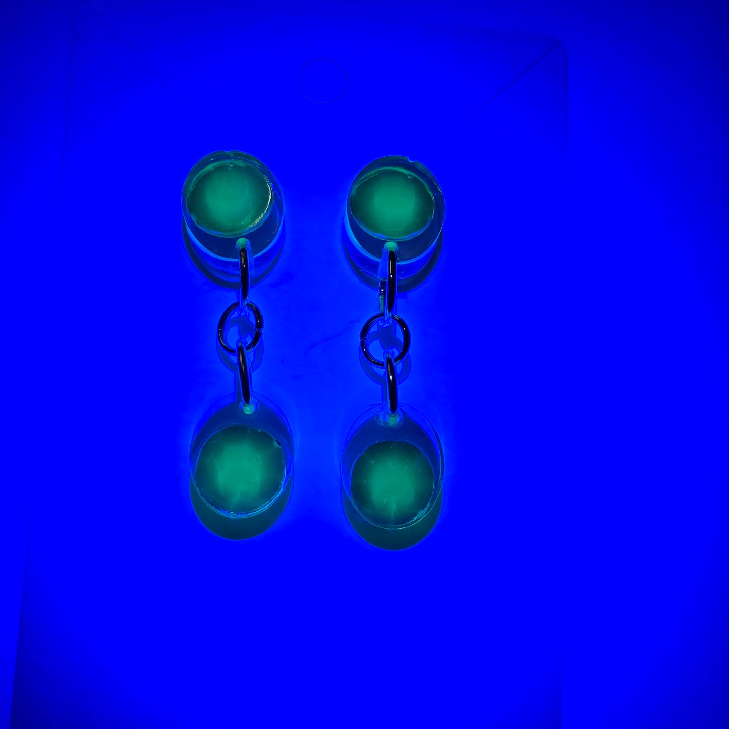 UV Reactive Green Glow Drop Earrings