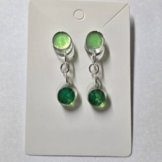 UV Reactive Green Glow Drop Earrings