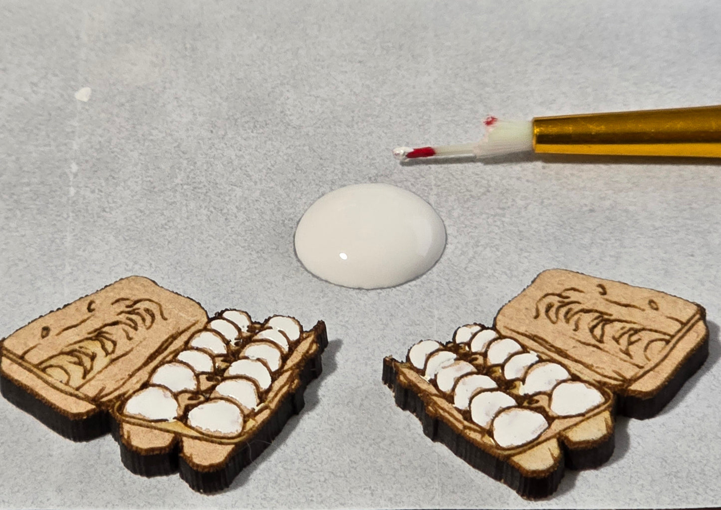 Egg Carton Stud Earrings – Handmade Wooden Novelty Earrings
